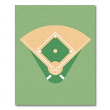 Geometric Modern Green Baseball Field Area Rug
