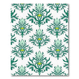 Emerald Green Acanthus Leaf Damask Rug