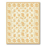 Cream Gold Floral Vintage Area Rug
