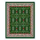 Ornate Dark Green Floral Area Rug