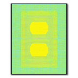 Teal Grid Yellow Geometric Area Rug