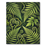 Floral Vintage Green Lush Green Fern Fronds Area Rug