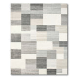 Grey Geometric Block Grey Area Rug