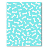 Playful Teal Dog Bone Area Rug