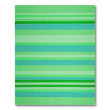 Vibrant Green Teal Striped Woven Area Rug