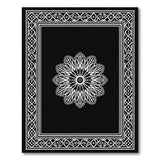 Black White Persian Medallion Black and White Area Rug