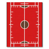Red Basketball Court Geometric Modern Area Rug