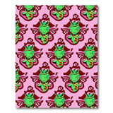 Playful Cartoon Winged Monsters Pink Area Rug