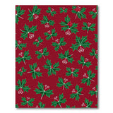 Red Holly Leaves Berries Area Rug