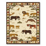 Tribal Savanna Safari Animals Rug