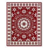 Red Snowflake Mandala Persian Area Rug