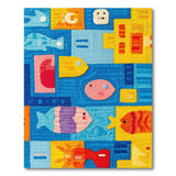 Playful Cartoon Fish Geometric Area Rug