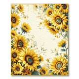 ODIKA Vintage Sunflower Washable Area Rug - Low Pile Non-Slip Floral Home Decor