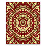 Red Gold Mandala Persian Area Rug