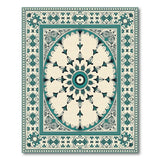 Traditional Persian Blue and Teal Teal Medallion Traditional Persian Area Rug