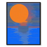 Bold Orange Sun Horizon Geometric Area Rug