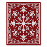 Ornate Red Snowflake Medallion Rug