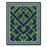 Green Emerald Green Geometric Trellis Area Rug