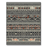 Black and White Bold Geometric Heritage Tribal Area Rug