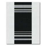Modern Black Grey White Striped Area Rug