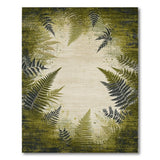 Emerald Fern Distressed Green Area Rug