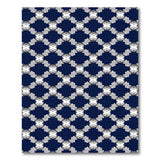 Navy Geometric Quatrefoil Tile Area Rug