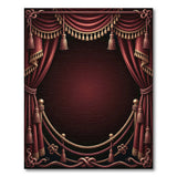 Red Velvet Theater Curtain Border Area Rug