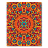 Vibrant Orange Mandala Boho Area Rug