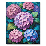 ODIKA Hydrangea Floral Machine Washable Rug - Low Pile Non-Slip Indoor Area Rug
