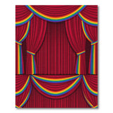 Rainbow Red Curtain Area Rug