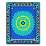 Turquoise Sunburst Medallion Persian Rug