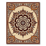 Ornate Mandala Brown Tan Area Rug