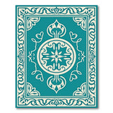 Ornate Teal Medallion Persian Rug