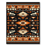 Bold Black Orange Southwestern Geometric Rug