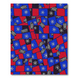 Bold Red Blue Snowflake Pod Geometric Area Rug