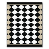 Black White Harlequin Diamond Check Area Rug