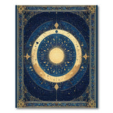 ODIKA Celestial Navy and Gold Washable Low Pile Area Rug