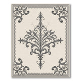 Ornate Floral Grey Beige Area Rug