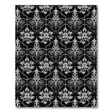 Floral Vintage Black and White Elegant Black White Damask Floral Area Rug