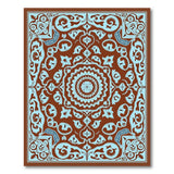 Teal Persian Medallion Area Rug on Terracotta