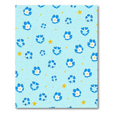 Playful Blue Paw Prints Stars Kids Area Rug