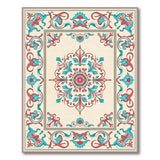 Teal Red Ornate Persian Medallion Area Rug