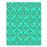 Teal Persian Swirl Motif Area Rug