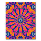 Vibrant Mandala Area Rug in Orange Pink Navy