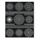Black White Mandala Tribal Area Rug