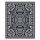 Ornate Traditional Persian Ornate Black White Persian Medallion Rug