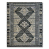 Geometric Heritage Tribal Black White Geometric Tribal Area Rug