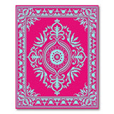 Traditional Persian Vibrant Pink Teal Persian Medallion Area Rug