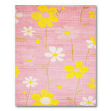 Vibrant Pink Daisy Yellow Flower Area Rug