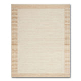 Cream Center Tan Border Woven Area Rug